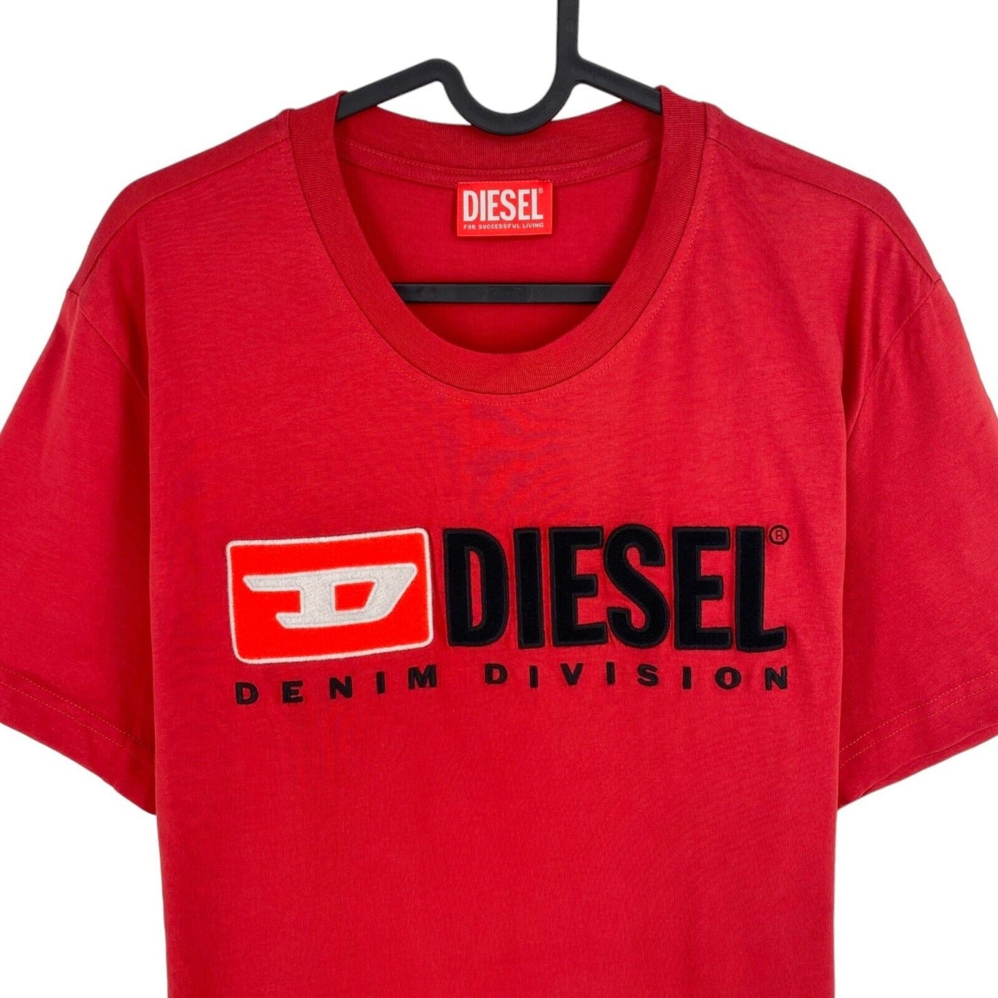 DIESEL Men Red T-DIEGOR-DIV Crew Neck Short Sleeves T-Shirt Size L