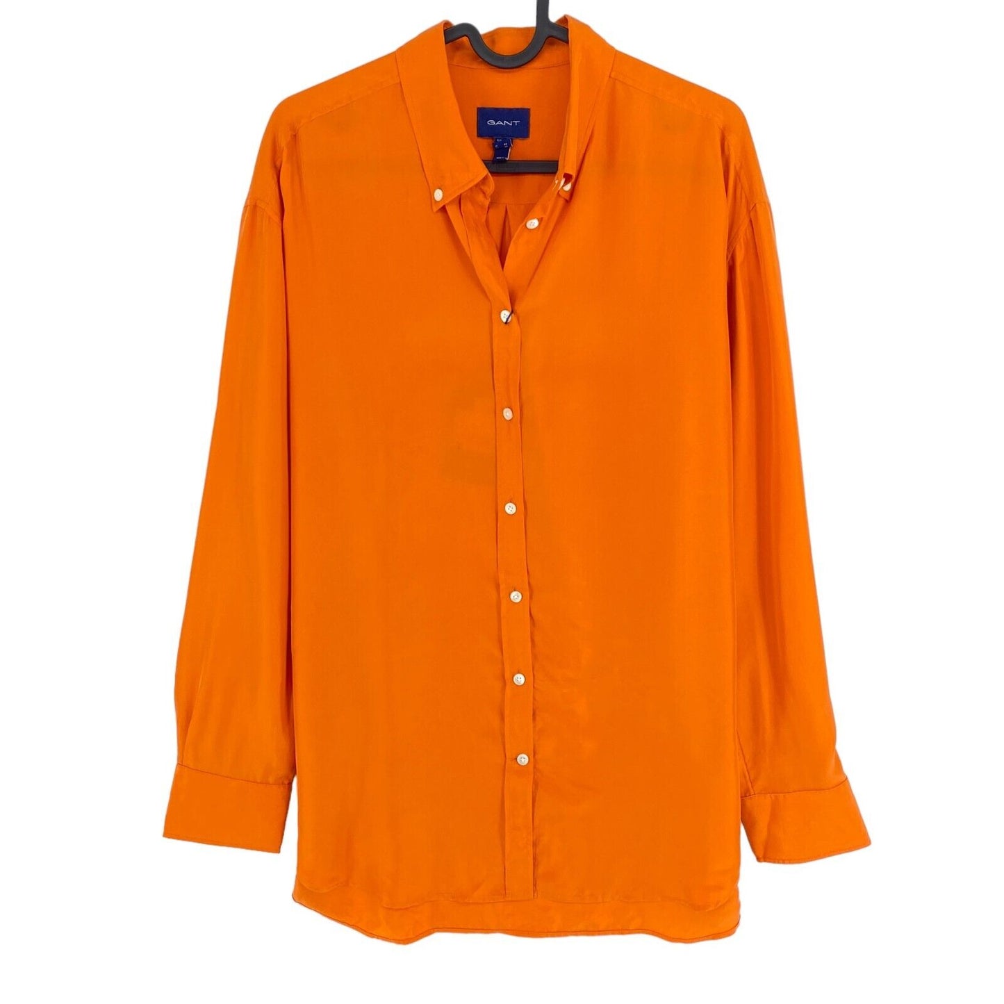 GANT Orange Relaxed 100% Silk Shirt Size EU 38 UK 10 US 8