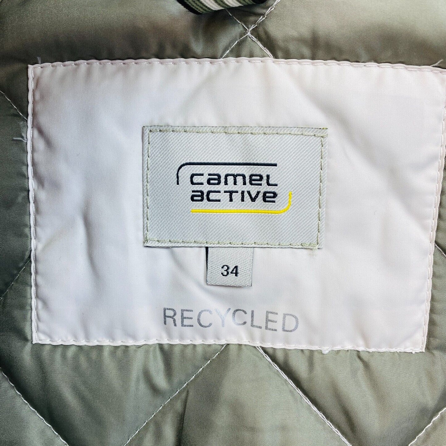 CAMEL ACTIVE Women Beige Padded Hooded Quilted Jacket Coat Size EU 34 UK 6 US 4