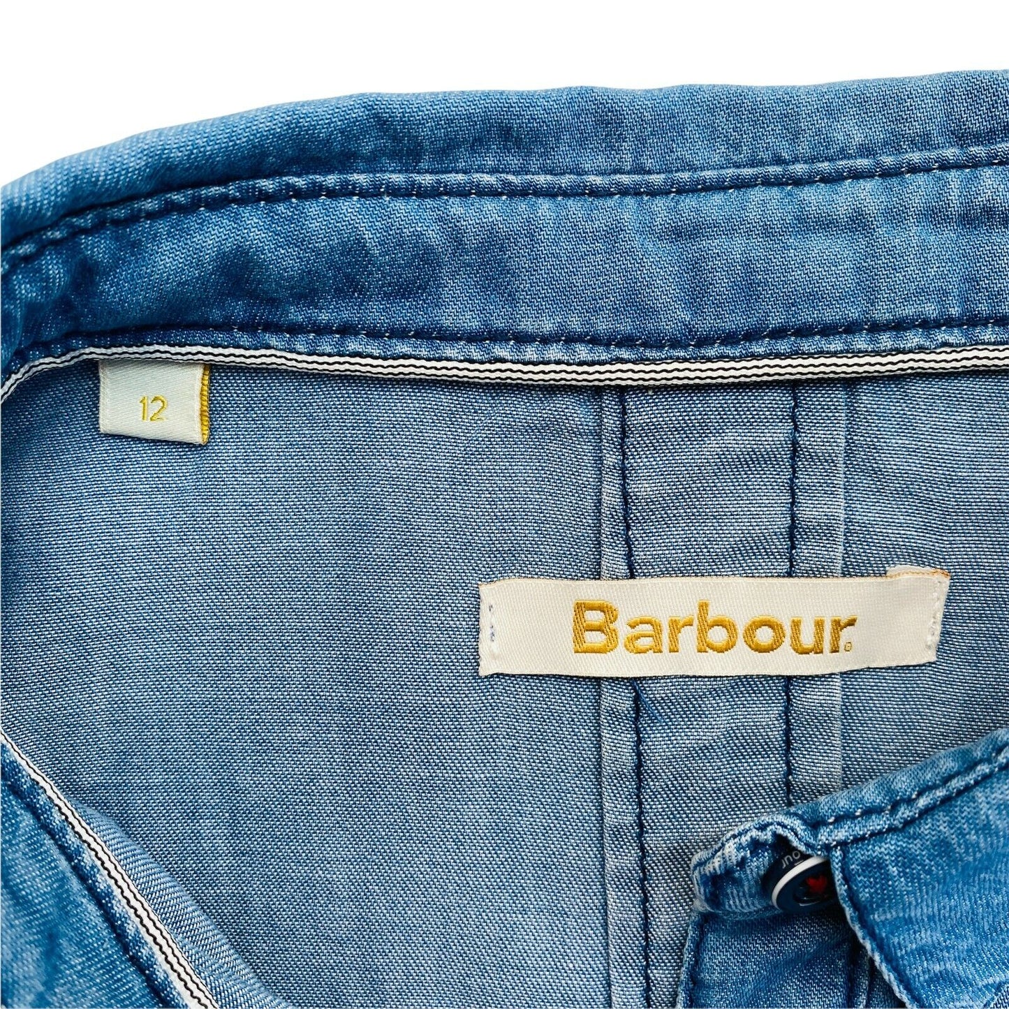 BARBOUR Blaues Kelp Chambray Hemd Größe EU 40 UK 12 US 10