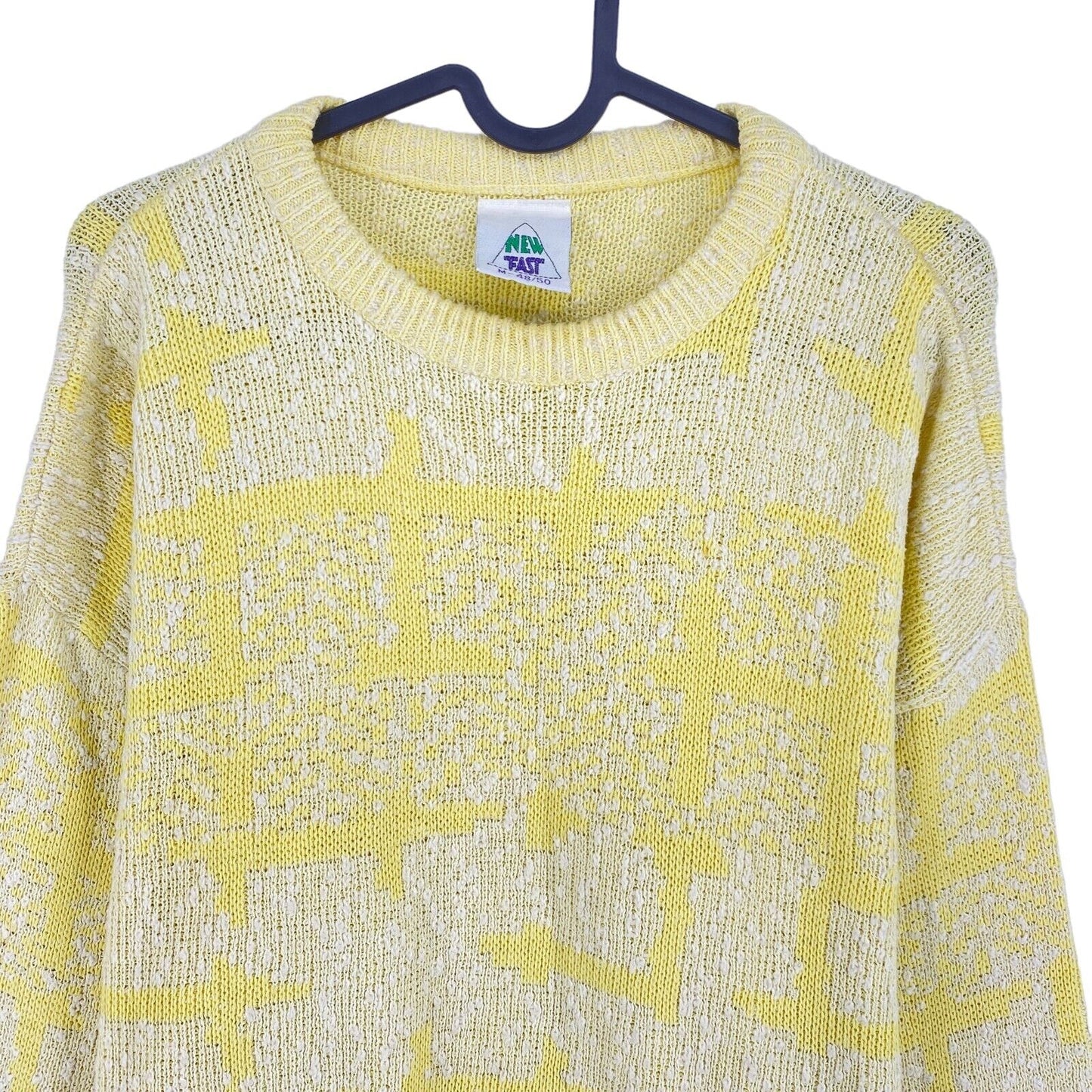 Cosby Vintage Retro 90s New Fast Yellow Sweater Jumper Size EU 50 UK/US 40