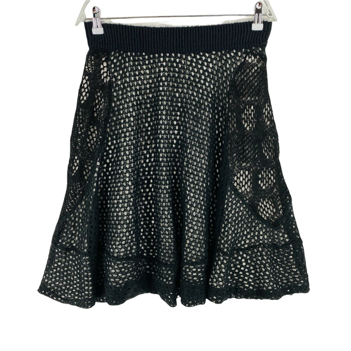 RRP €218 PIANURASTUDIO Black Flared Skirt Size 46 48 EU 42 44 UK 14 16