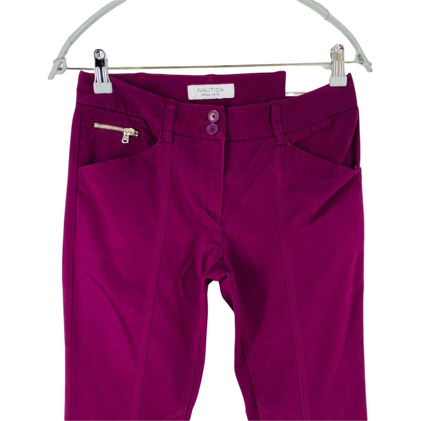 NAUTICA Pantalon chino stretch violet foncé pour femme US 0 W28 / US 2 W29