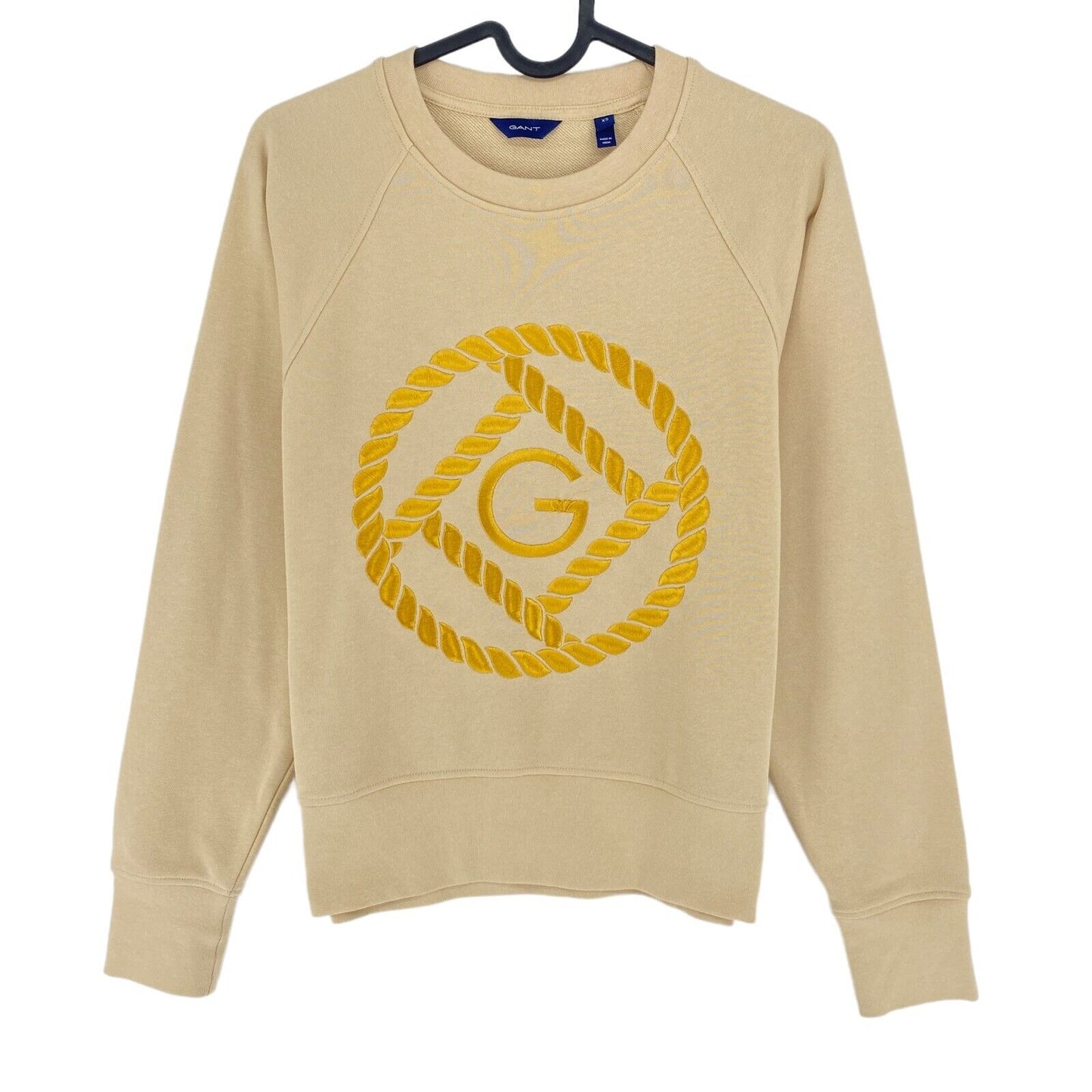 GANT Pullover mit Rundhalsausschnitt und Seil-Symbol, Braun, Größe XS