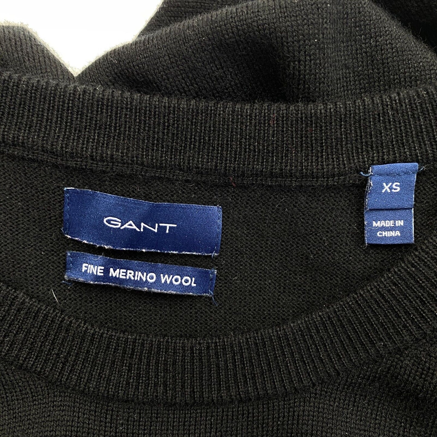 GANT Robe pull à col rond en laine noire Taille XS