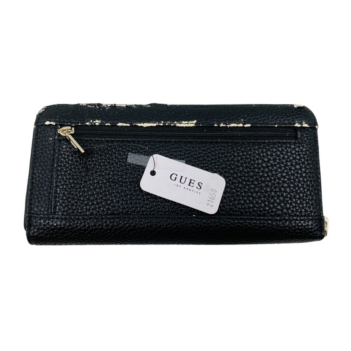 GUESS Women Black Eco Leather Zip Around Wallet