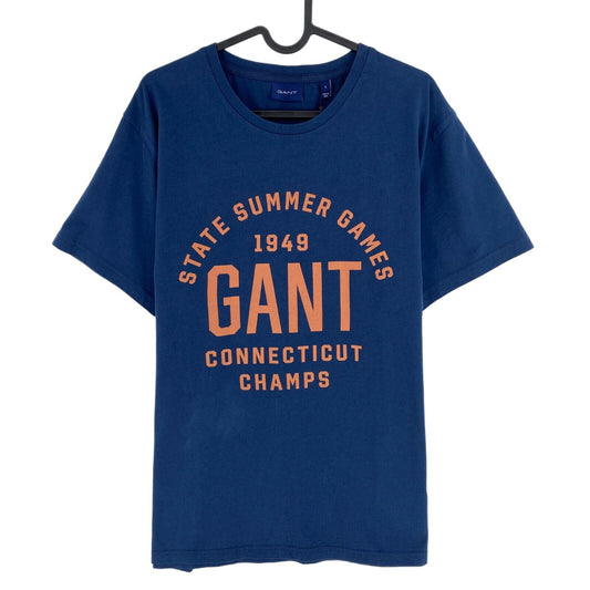 GANT Dark Blue Summer Graphic Crew Neck T-Shirt Size L