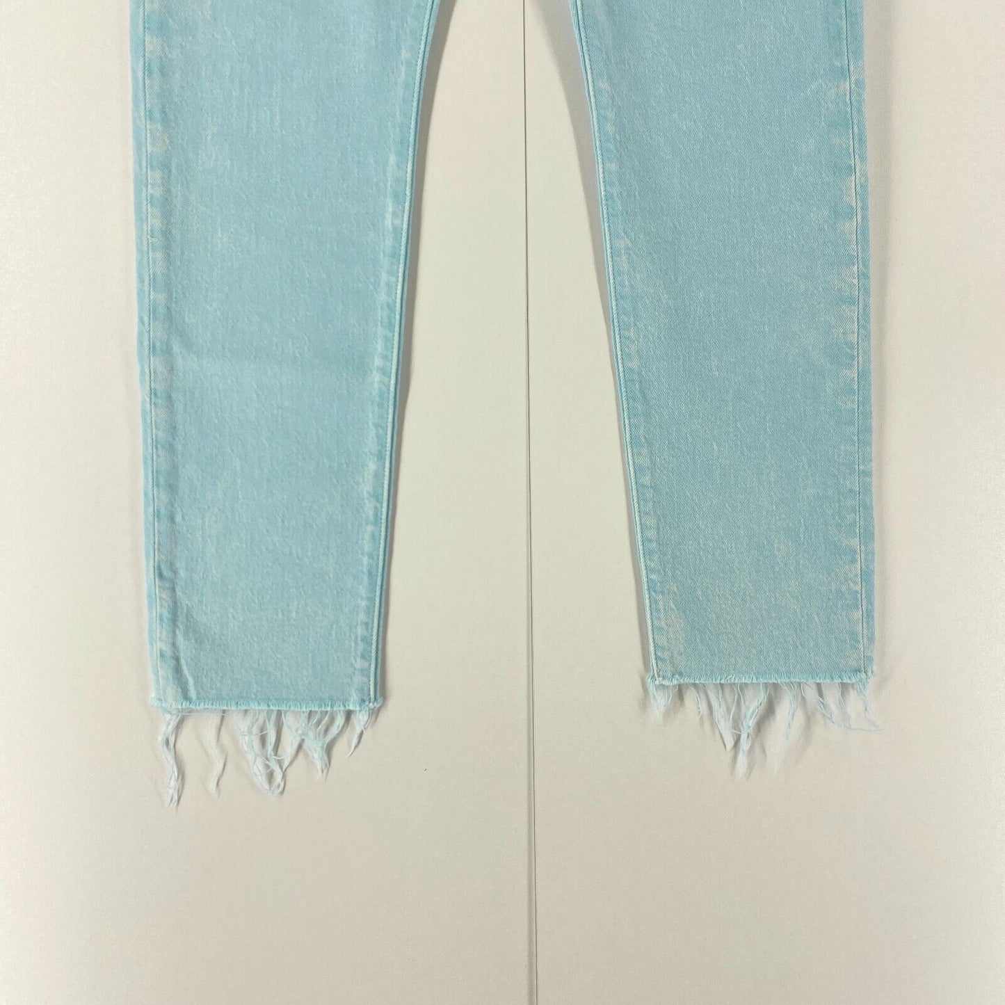 Levi's 501 S Women Pastel Light Blue Skinny Fit Cropped Jeans W25 L28