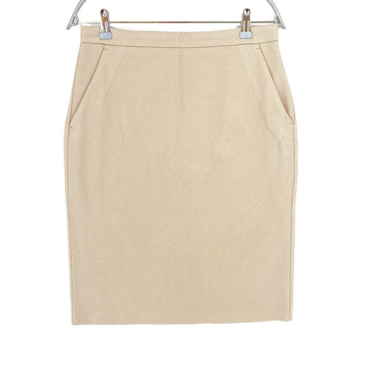 GANT Light Brown Jersey Pique Straight Skirt Size EU 42 UK 16 US 12