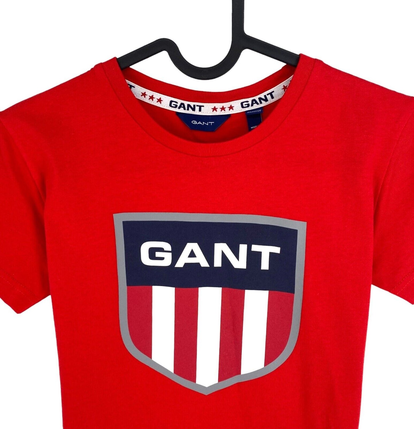 GANT Boys Red Retro Shield Crew Neck SS T Shirt Size 9-10 Years 134/140 cm