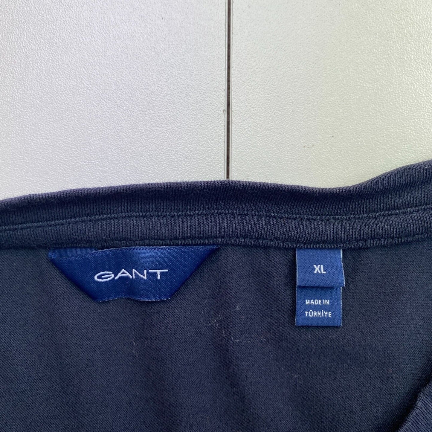 GANT Women Navy Blue CTN/ELA Crew Neck Short Sleeves T Shirt Size XL