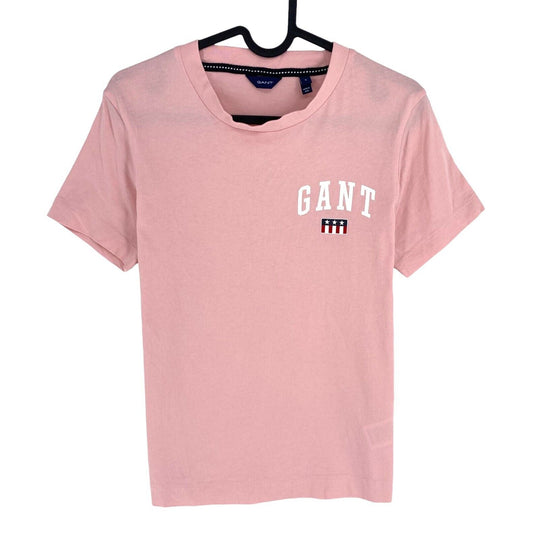 GANT Women Pink Tag SS Crew Neck T Shirt Size S