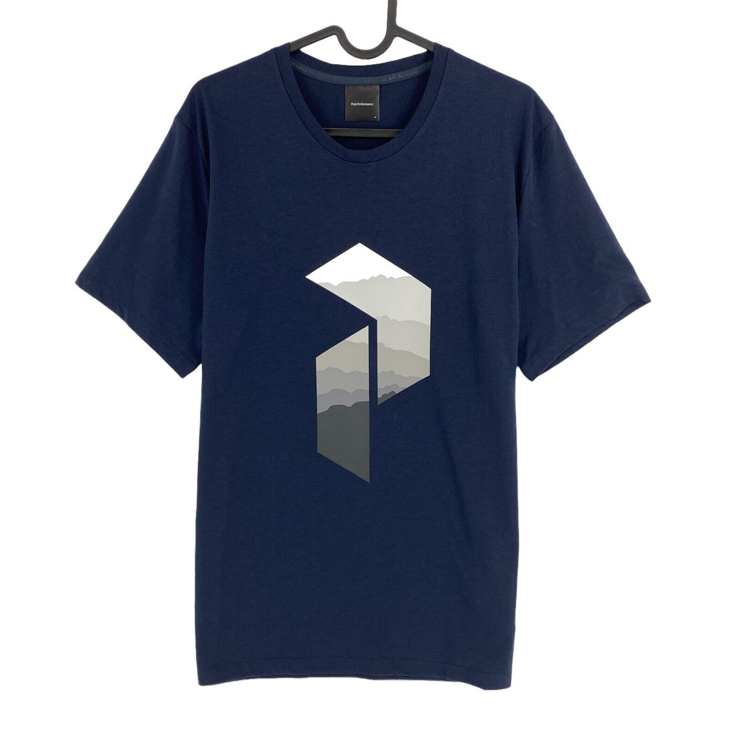 Peak Performance Navy Blue Explore Big P Crew Neck Tee T-Shirt Size M