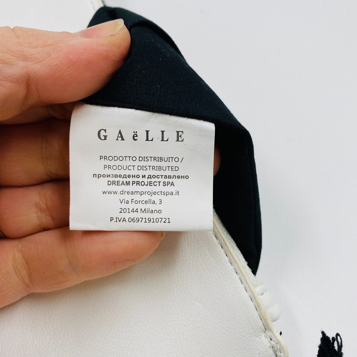 GAeLLE PARIS Pochette portefeuille en cuir écologique blanc