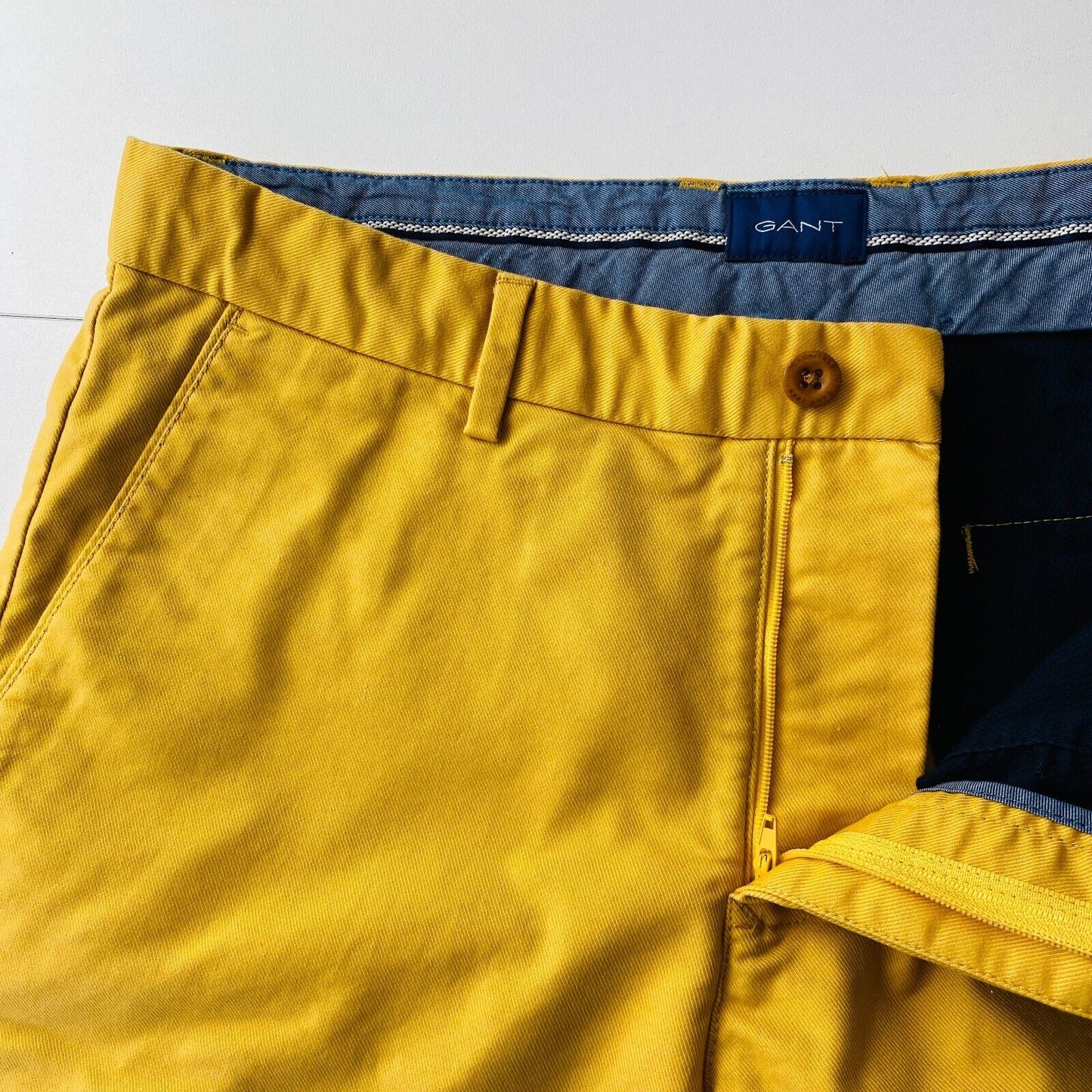 GANT Mens Yellow Slim Fit Chino Shorts Size W33