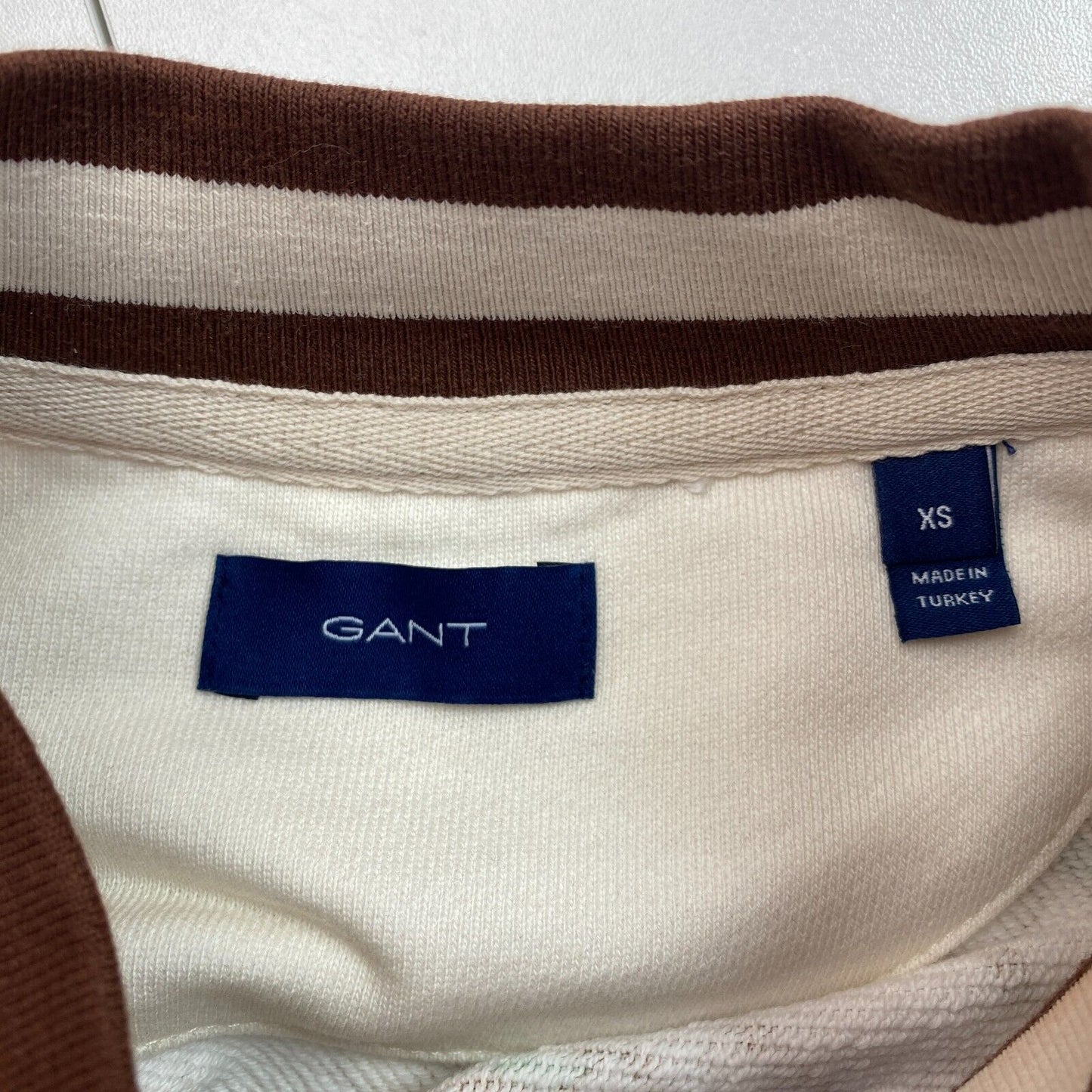 GANT Women Beige American Luxe Crew Neck Jumper Sweater Size XS