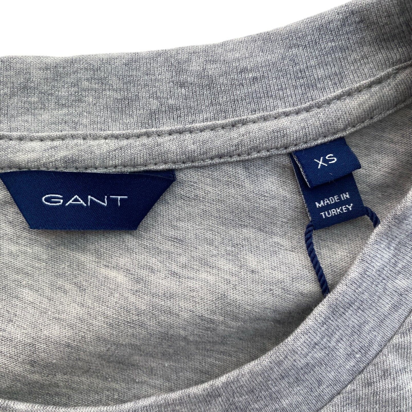 GANT Grey Graphic Block Stripe Crew Neck T Shirt Size XS