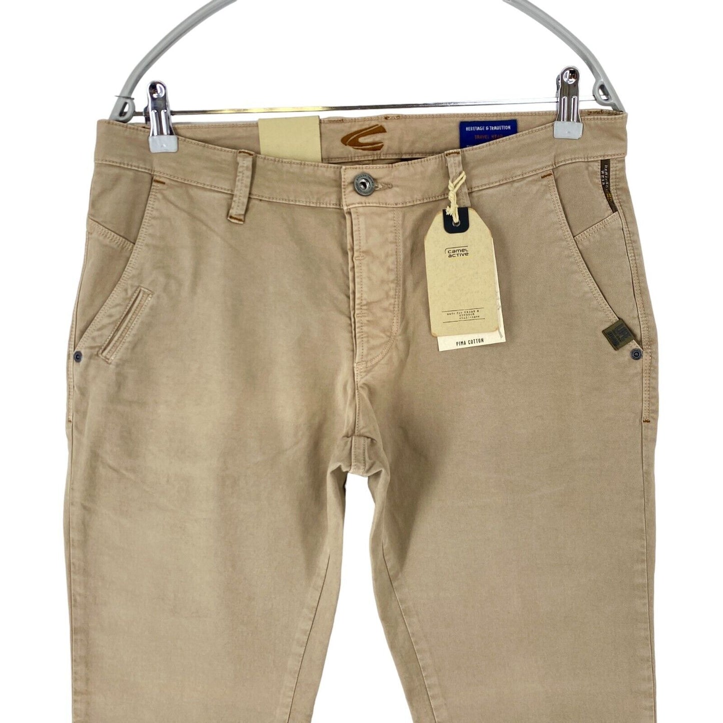 Camel Active MADISON Beige Modern Slim Fit Chino Trousers W32 L30