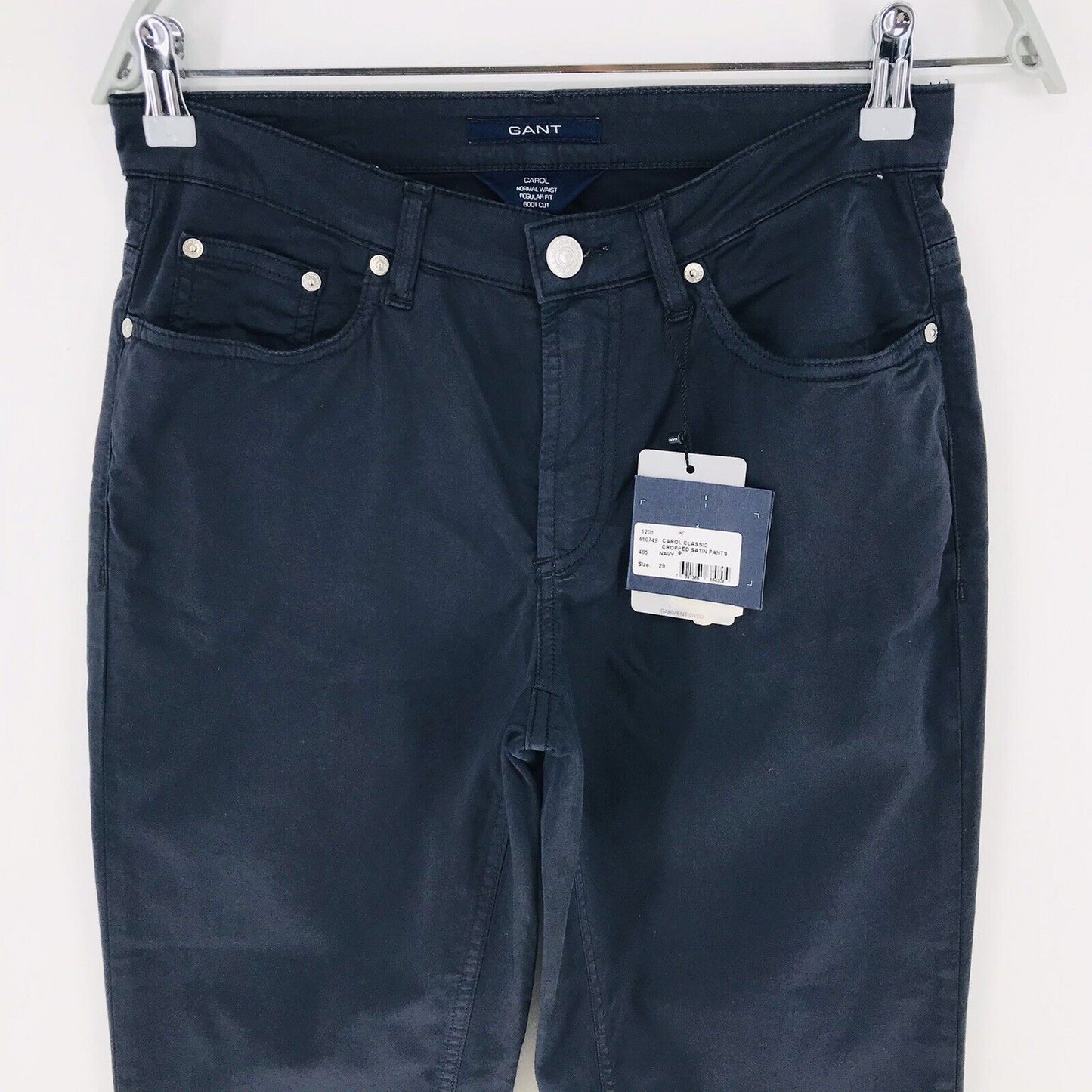 €139 GANT CAROL Women Blue Normal Waist Regular Bootcut Fit Cropped Pants W29