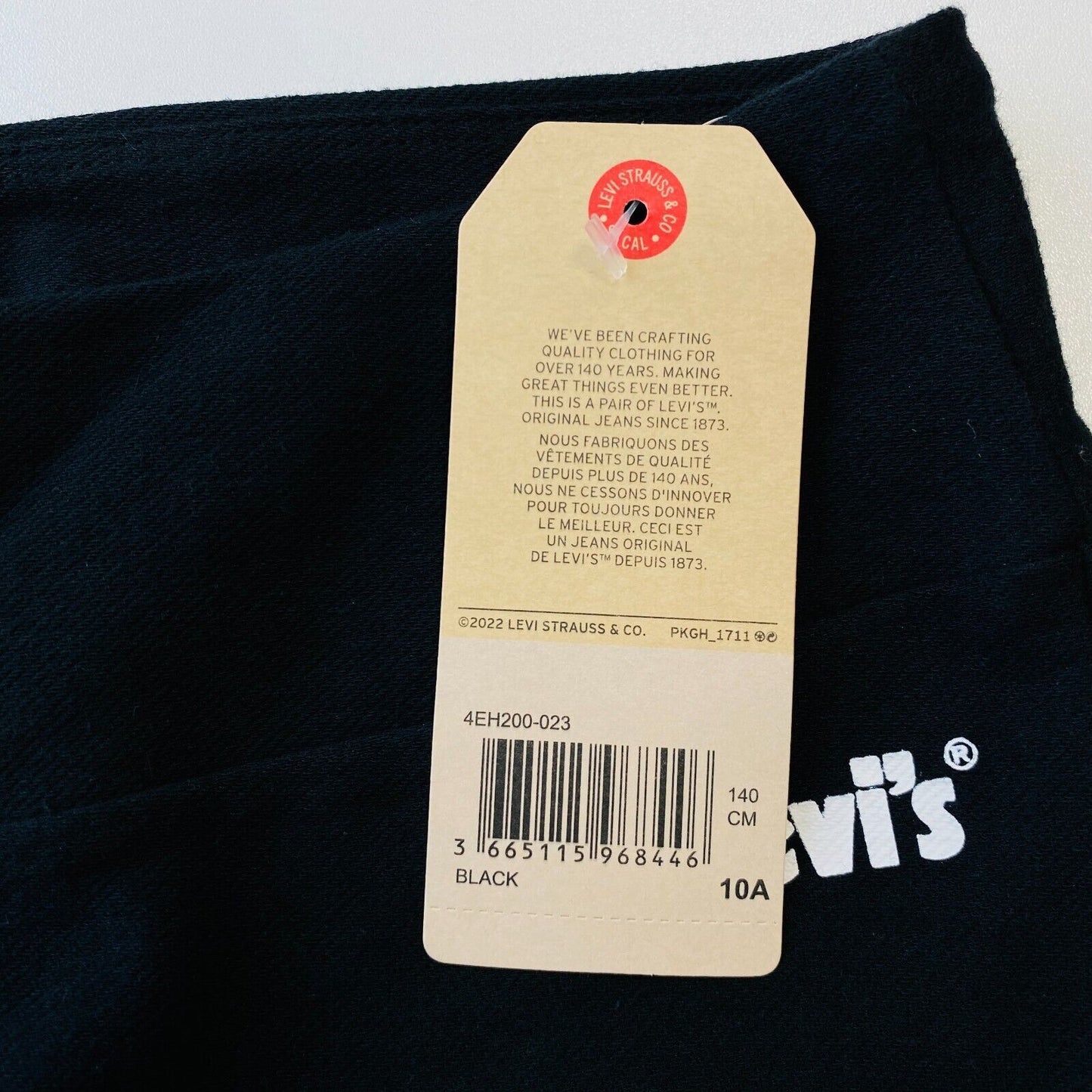 Levi's Girls Black Stretch Flared Fit Pull-On Knit Trousers 10 Years 140 cm