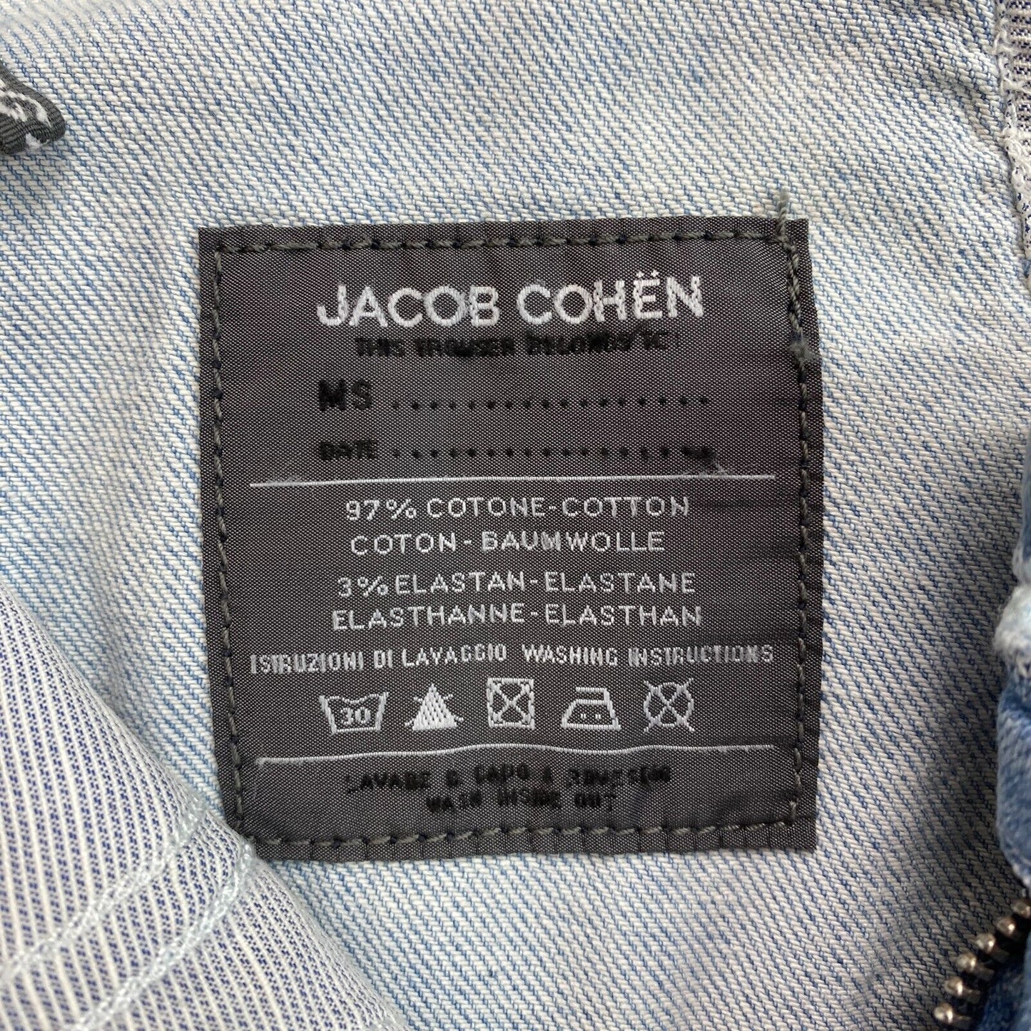 JACOB COHEN Women J711 Light Blue Straight Fit Jeans W30 L34 Made In Italy