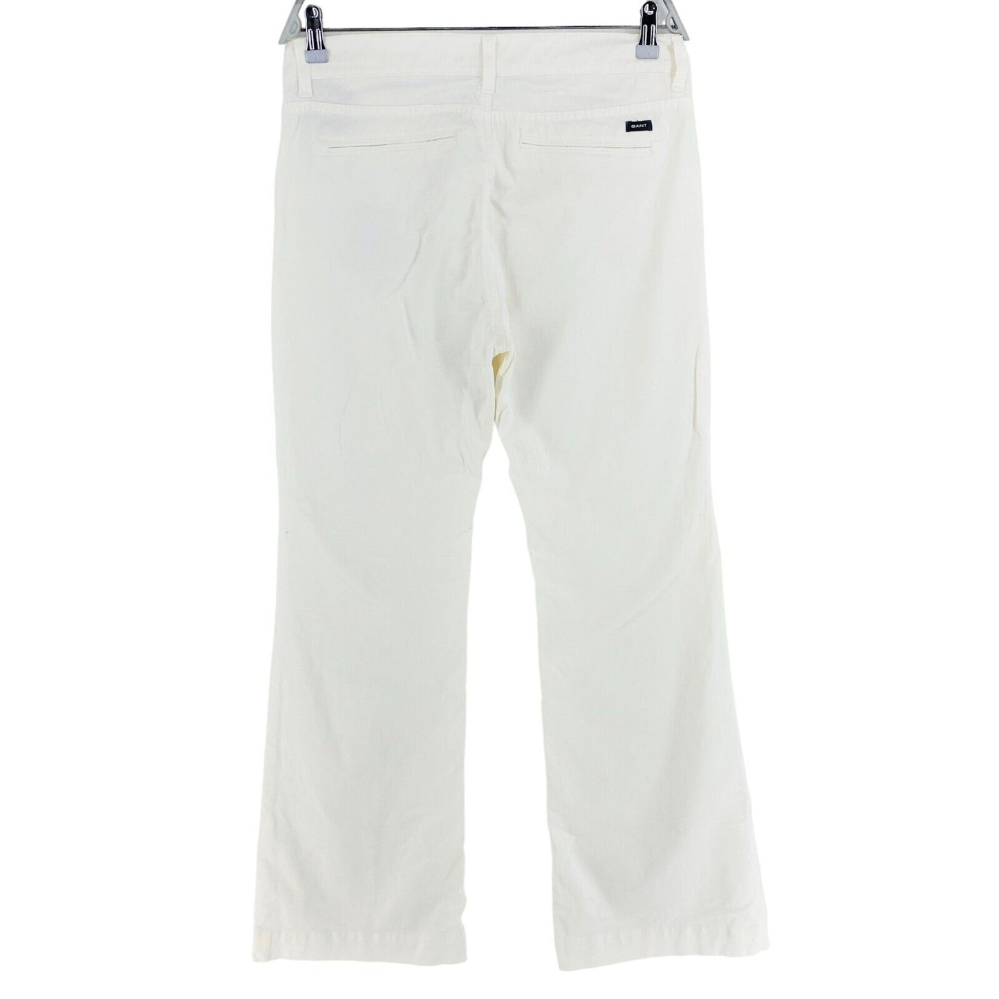 GANT Women White High Waist Flared Pants Trousers Size W32 L34