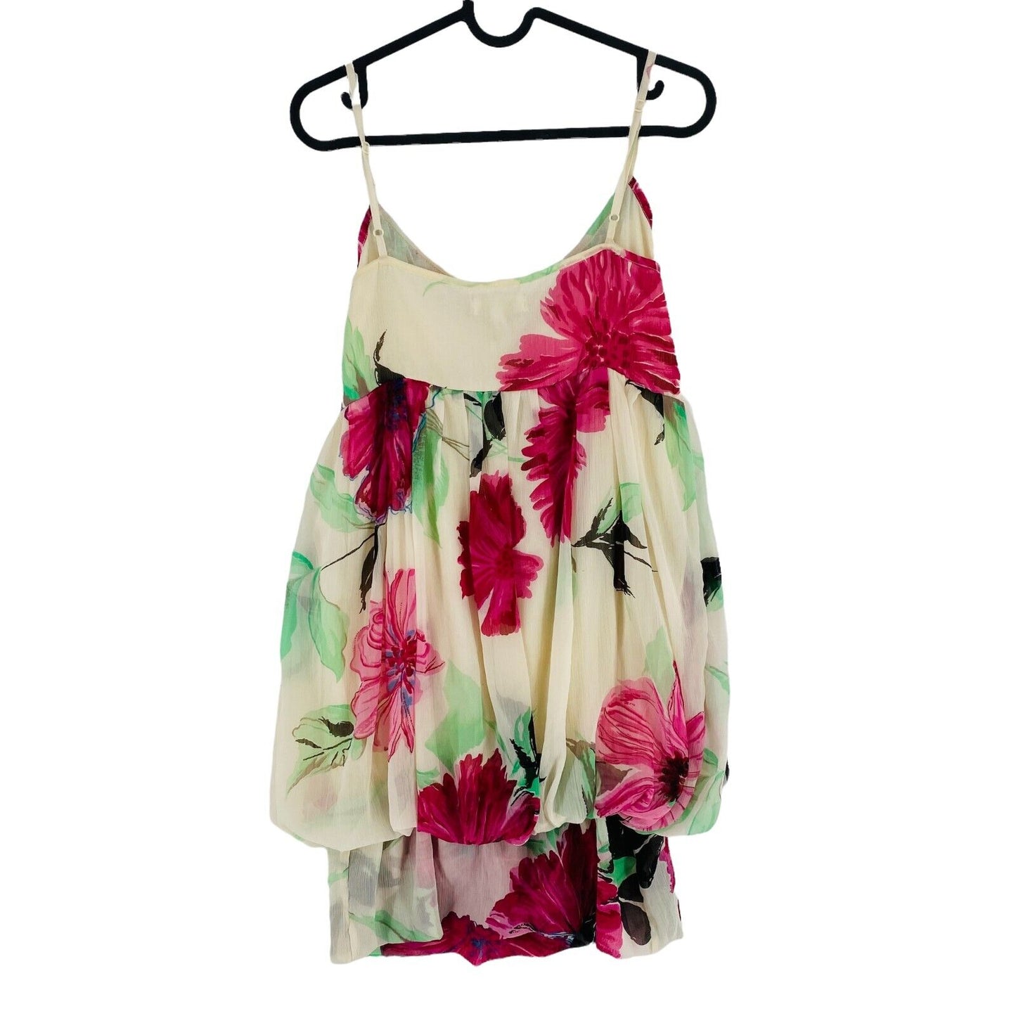 Chilli Pepper Floral Beige Sleeveless V-Neck Tank Dress Size M