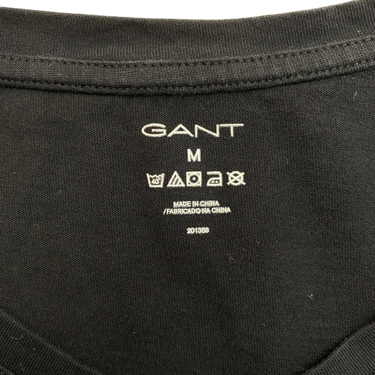 GANT Black V Neck T Shirt Size M