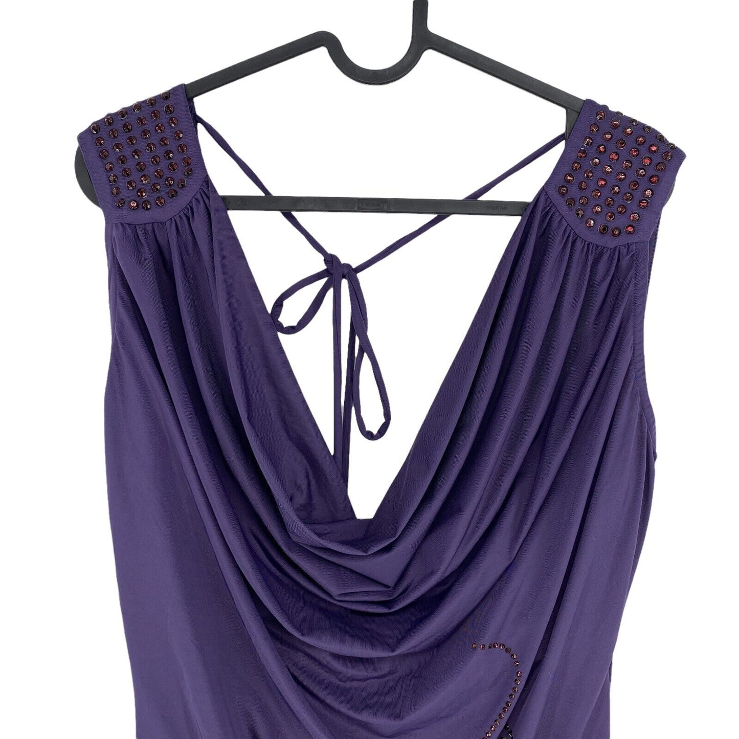 Baby Phat Purple Sleeveless Cowl Neck Top Size L