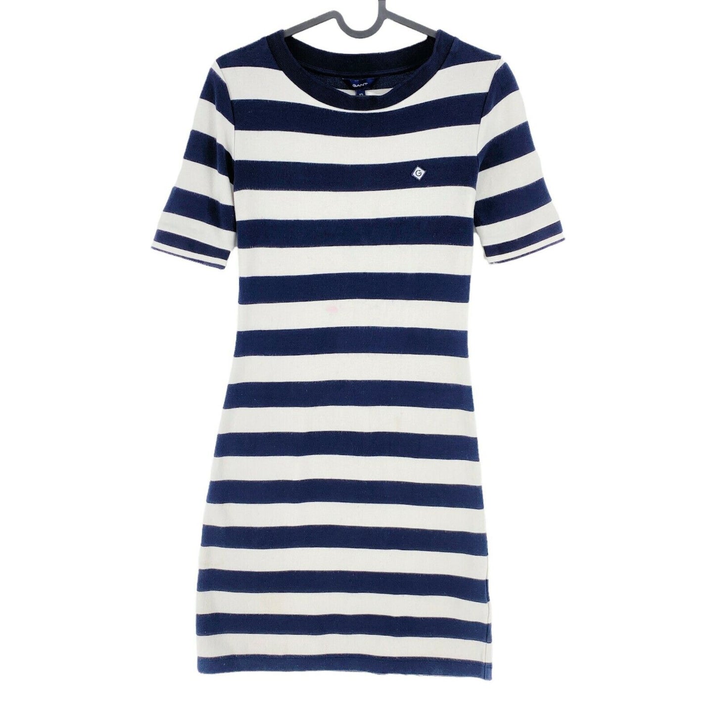 GANT Navy Blue Striped Crew Neck Dress Size XS