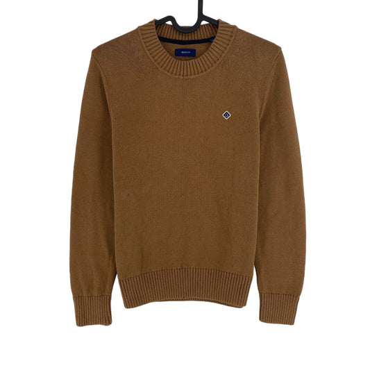 GANT Brown Cotton Crew Neck Sweater Jumper Size XS