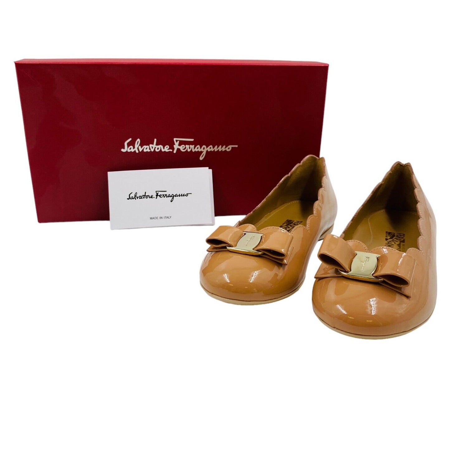 SALVATORE FERRAGAMO Girls Brown Leather Flat Shoes EU 32 UK 12 US 13