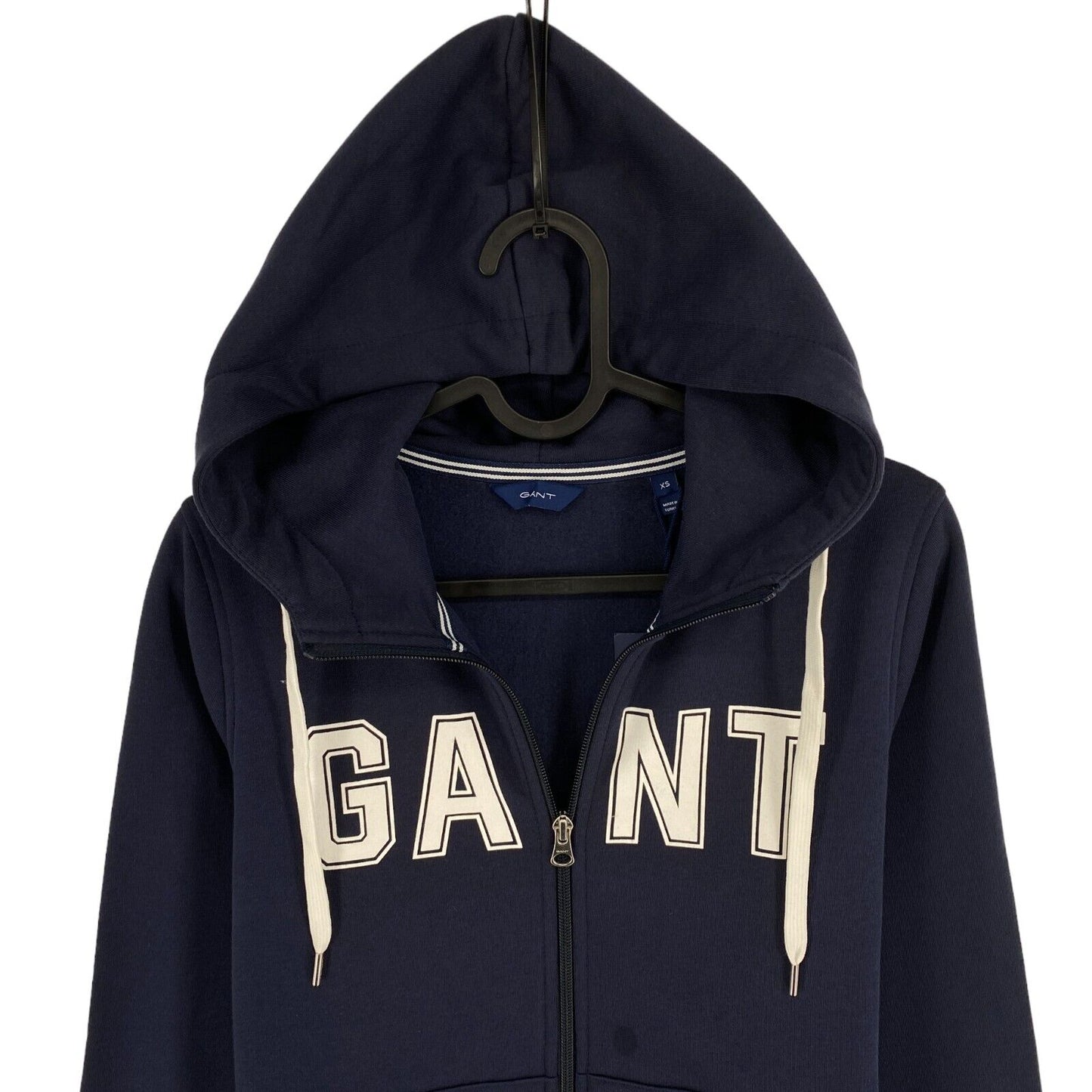 GANT Navy Blue Logo Full Zip Hoodie Sweater Jumper Size XS