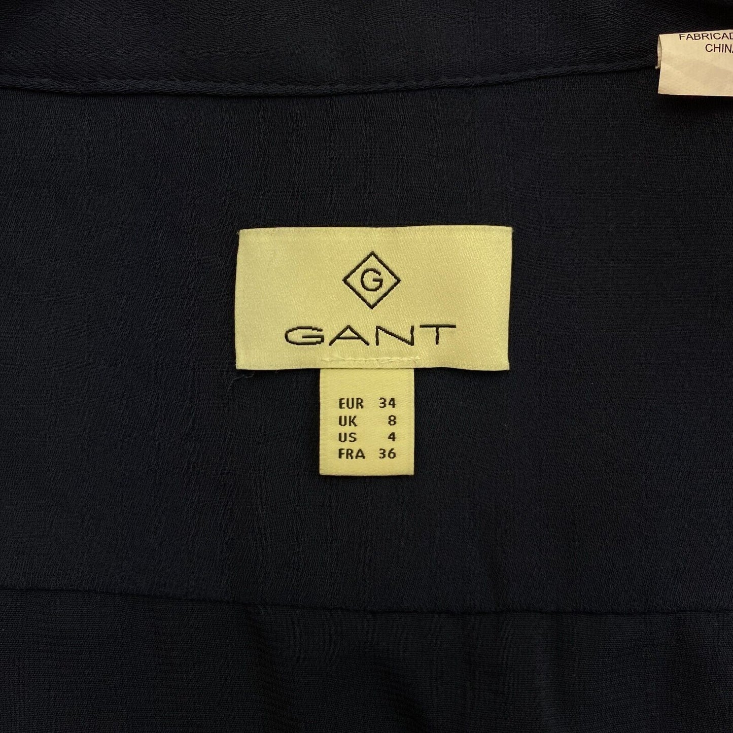 GANT Bleu Marine Manches Longues Évasée Wrap Up Robe Taille EU 34 UK 8 US 4