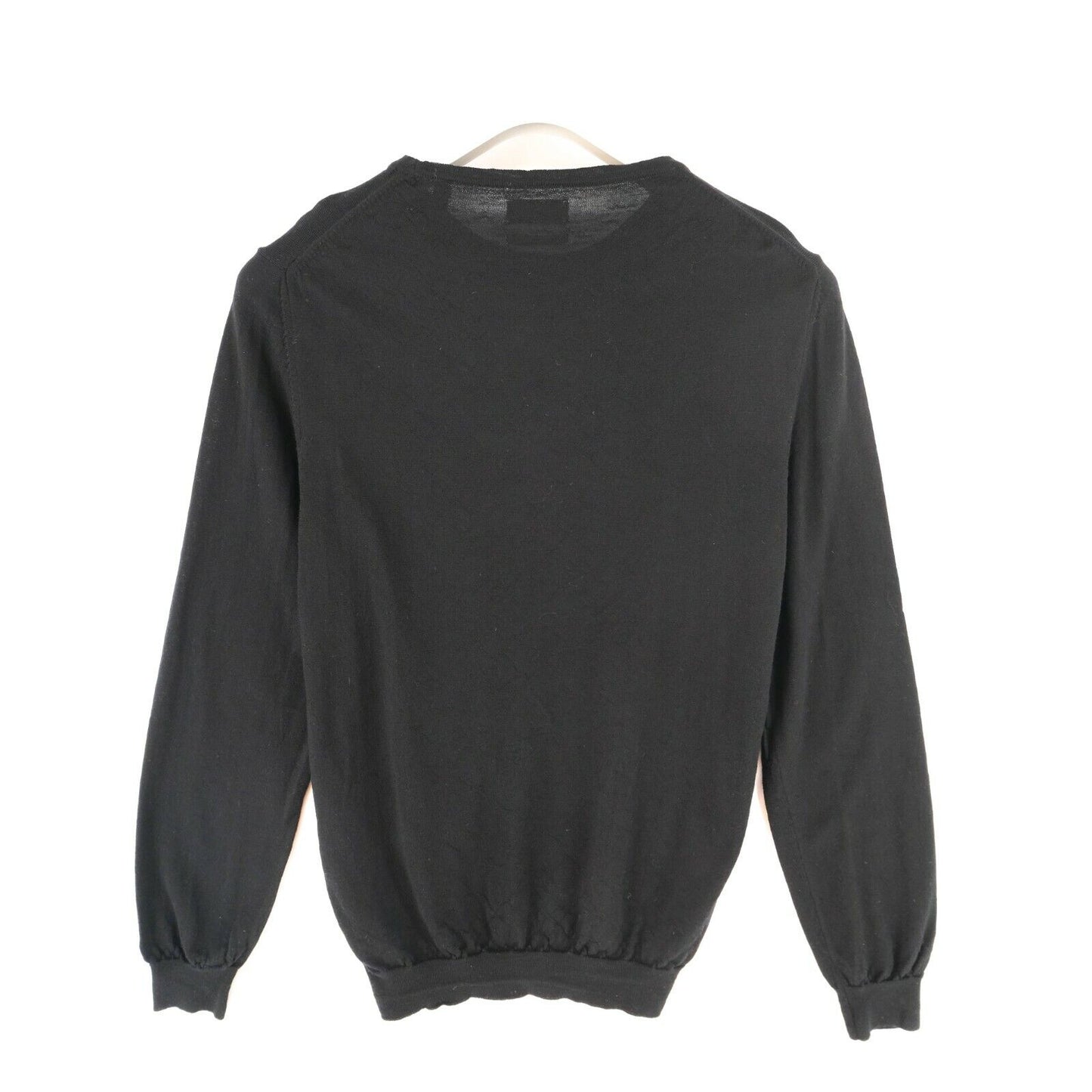 GANT Black Fine Merino Wool Crew Neck Sweater Jumper Size L