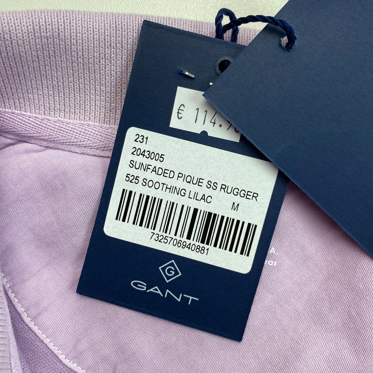 GANT Poloshirt aus sonnenverblasstem Piqué Rugger in Hellviolett, Größe M