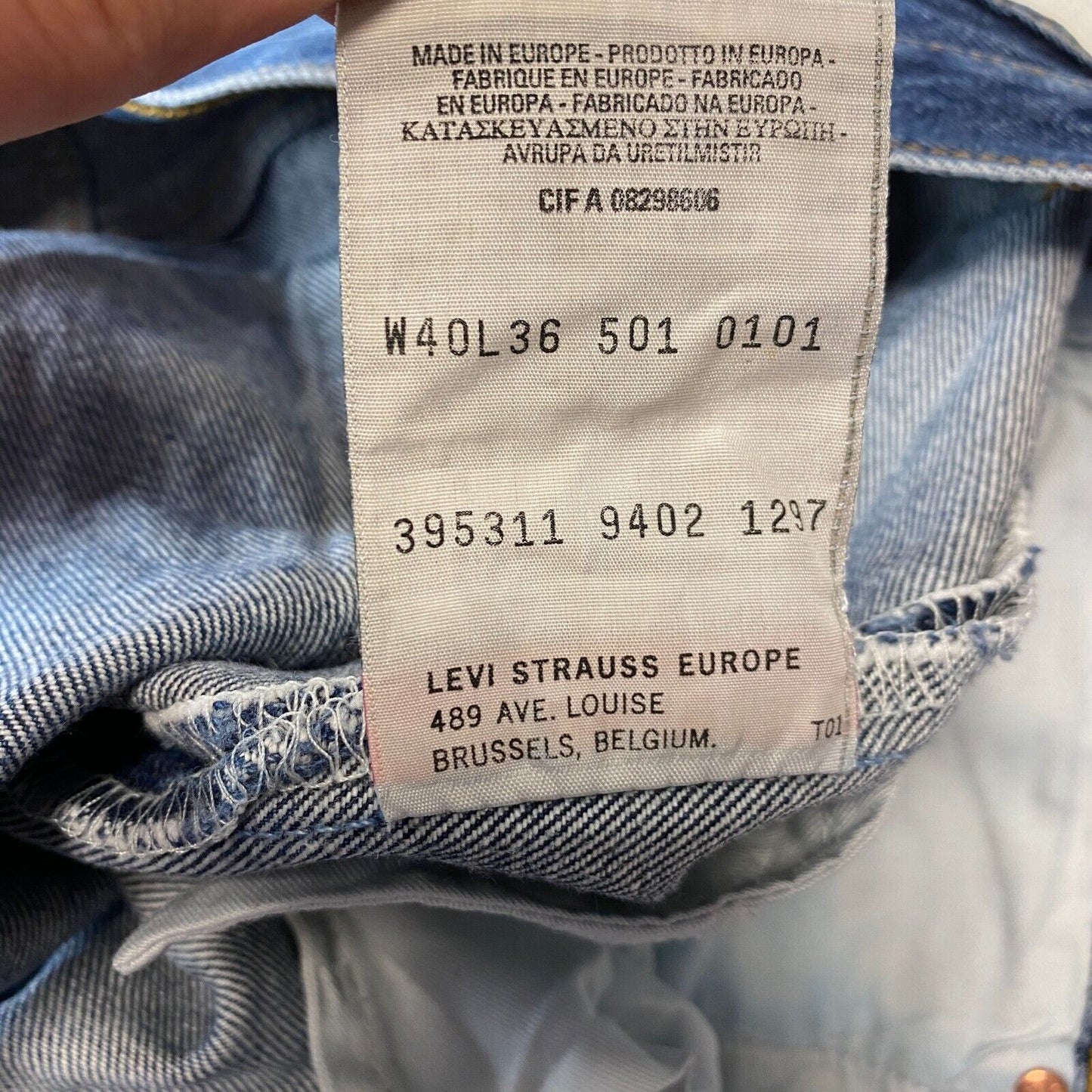 Vintage Levi's 501 Blue Original Regular Straight Fit Jeans W40 L26