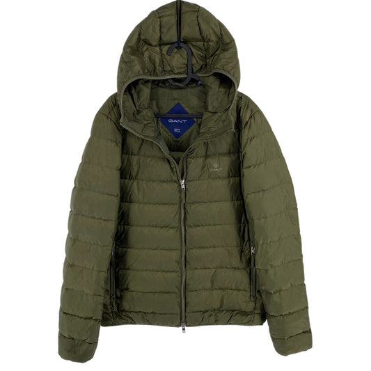 GANT Dark Green Light Down Hooded Jacket Coat Size M