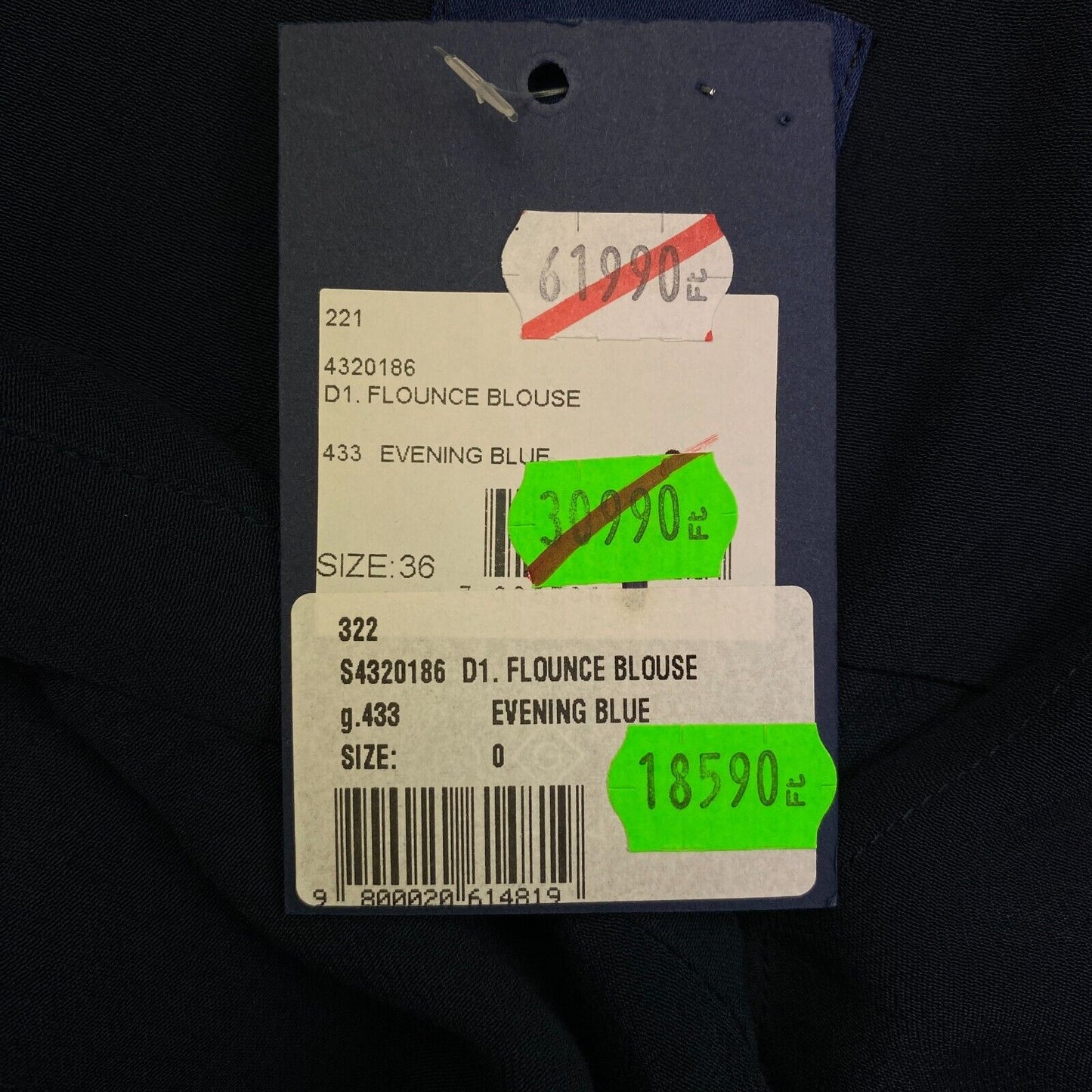 GANT Marineblaue Volantbluse, Größe EU 36 UK 8 US 6