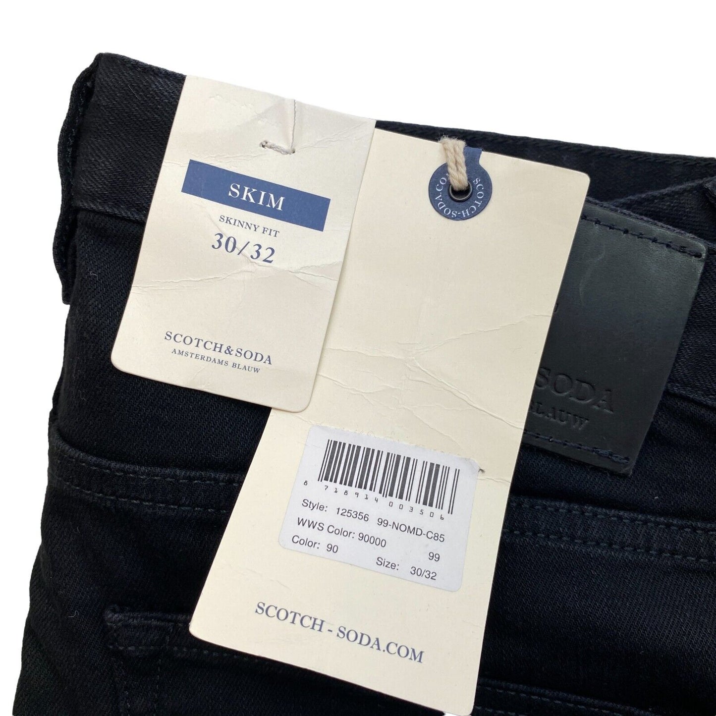 Scotch &amp; Soda Schwarze SKIM Skinny Fit Jeans Größe W29 W30 L32