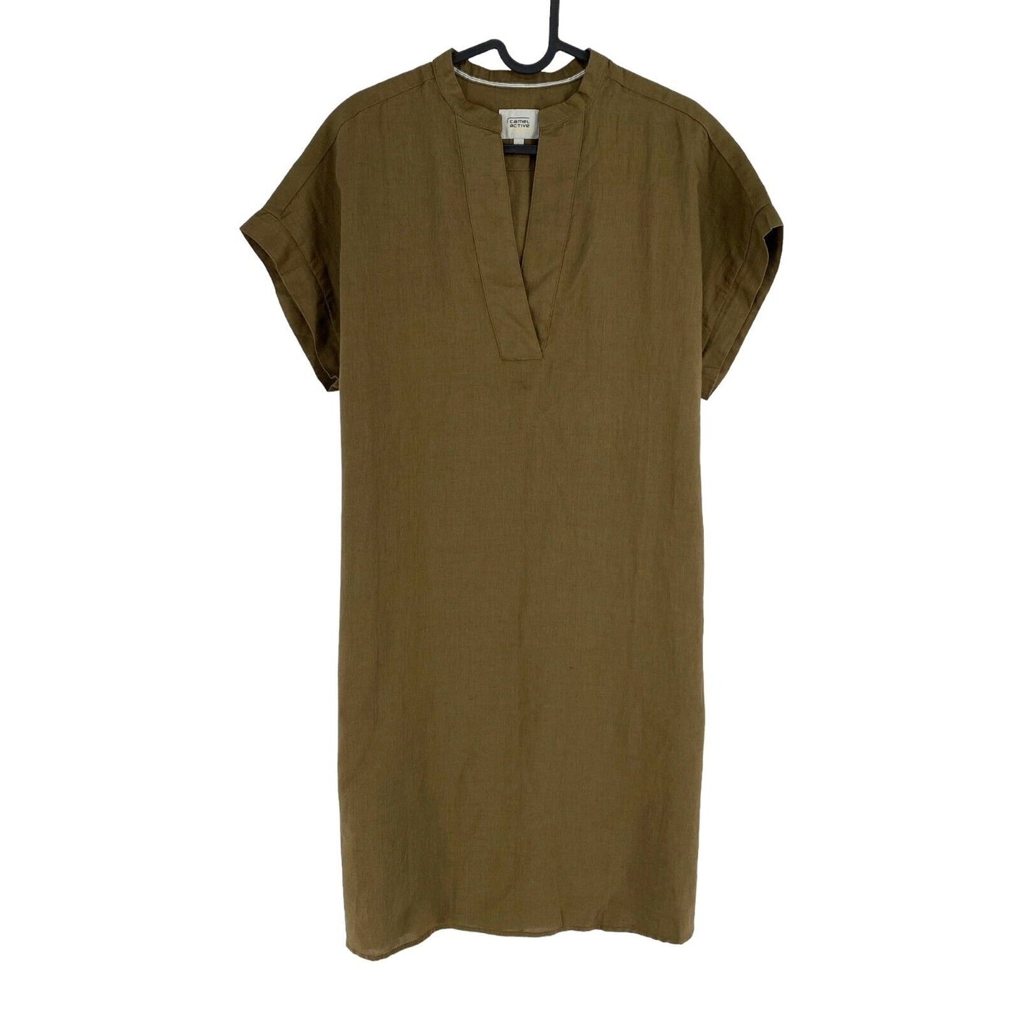 CAMEL ACTIVE Green Linen Cotton Short Sleeves Shift Dress Size L