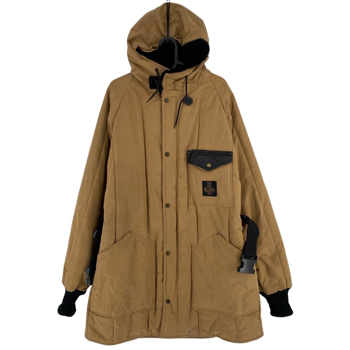 RefrigiWear Light Brown Hooded Padded Parka Jacket Coat Size L