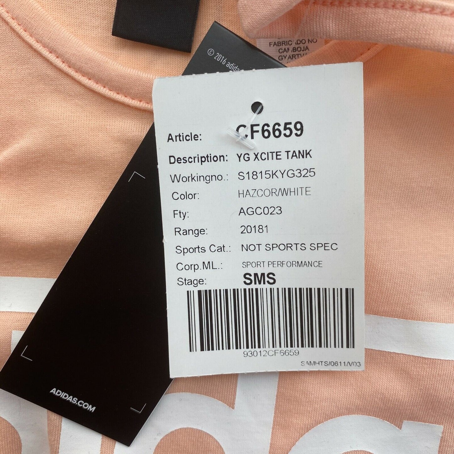 Débardeur Adidas Rose Logo Crew Neck Taille 11 - 12 ans