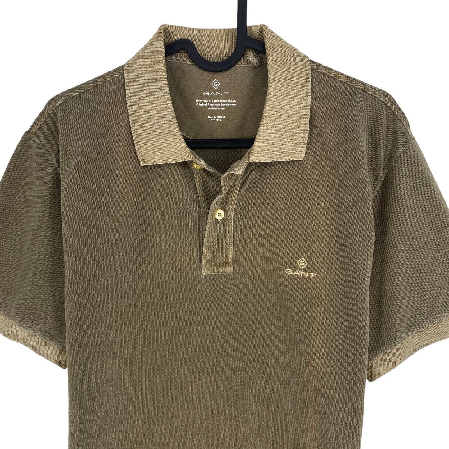 GANT Men Brown Sun Faded Pique Rugger Short Sleeve Polo Shirt Size M