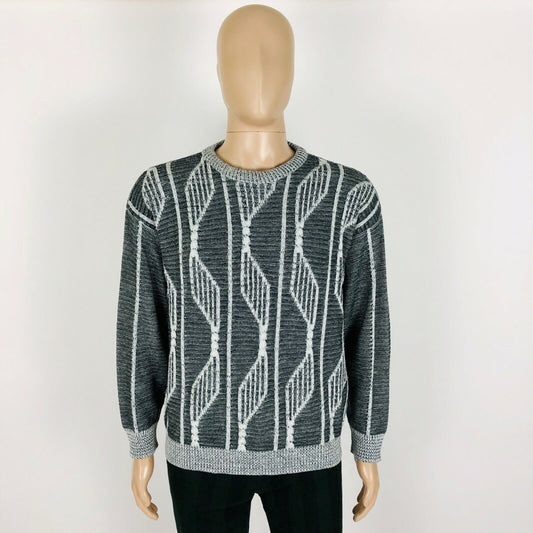 Cosby vintage Rétro années 90 Gris Jumper Pull Taille S