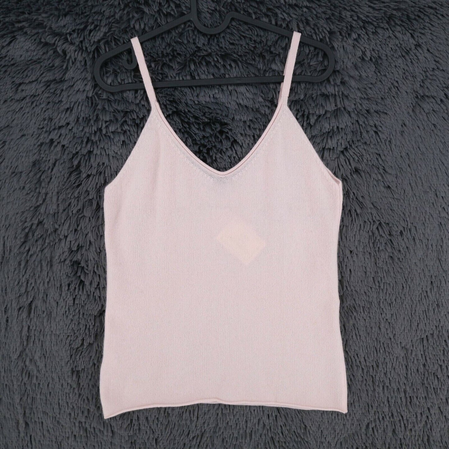 LANEROSSI Tanktop mit V-Ausschnitt, 100 % Kaschmir, Rosa, Größe 2 – M