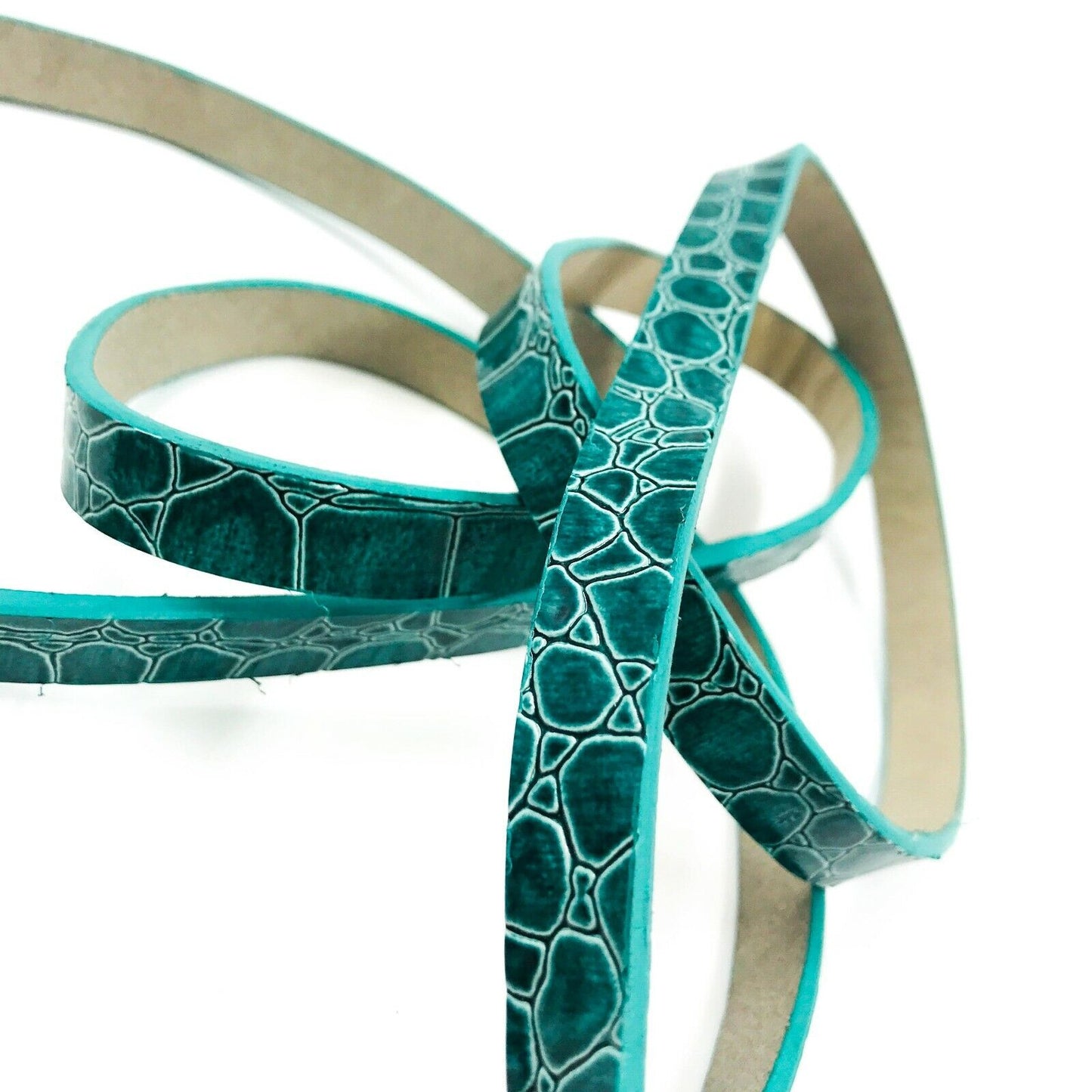 PERSONA Designer Turquoise Slim Wrap Around Leather Belt Size 31