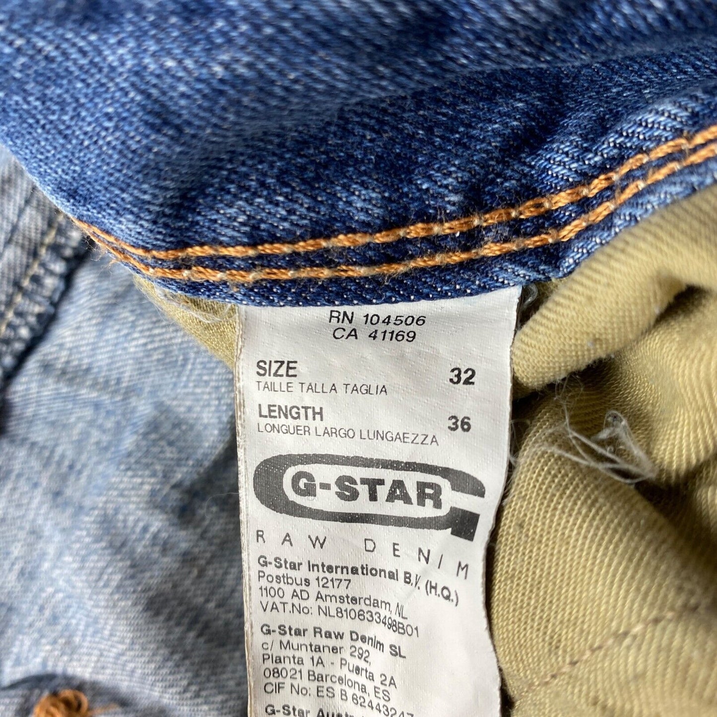 G-Star REESE Blue Classic Regular Straight Fit Jeans W32 L36