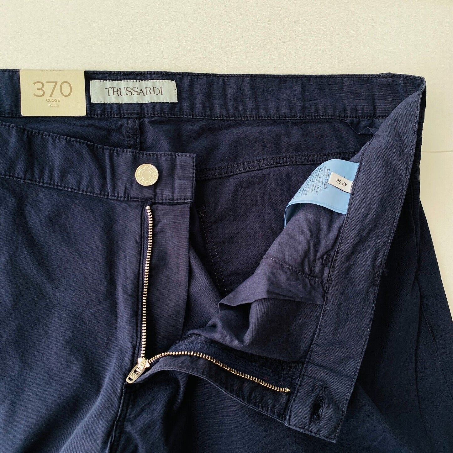 TRUSSARDI 370 CLOSE Dark Blue Slim Fit Jeans Trousers EUR 58 W42