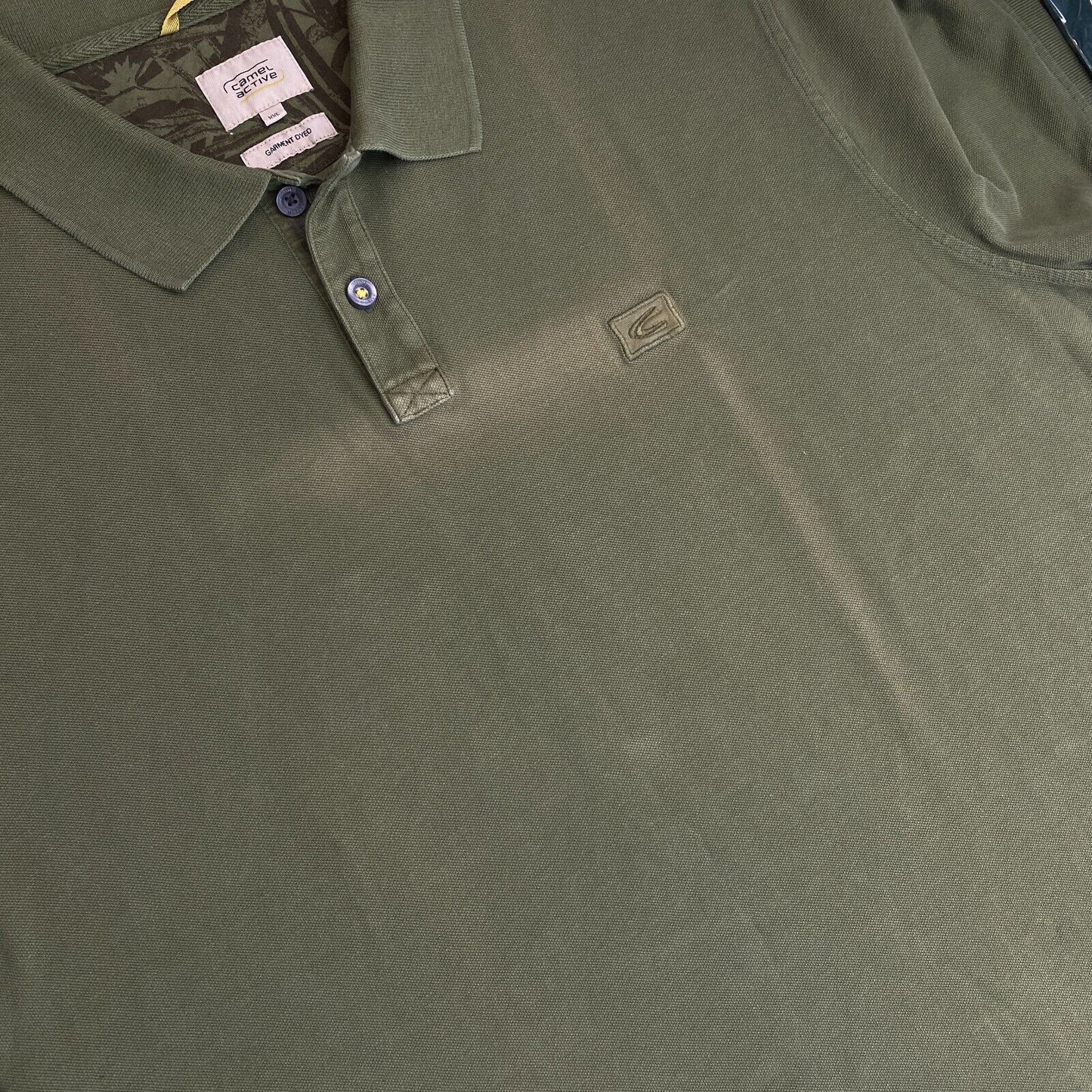 CAMEL ACTIVE Men Green SS Garment Dyed Polo Shirt Size 2XL XXL